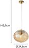 LED Pendelleuchte Glaskugel Wellenmuster Champagner, Ø 24,8cm Bild 4