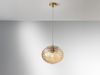 LED Pendelleuchte Glaskugel Wellenmuster Champagner, Ø 24,8cm Bild 3