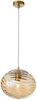 LED Pendelleuchte Glaskugel Wellenmuster Champagner, Ø 24,8cm Bild 2
