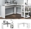 L-förmiger Schreibtisch 140 cm, Weiß, mit Ablagefach und Kabelführung, modernes Design, ideal für Home-Office und Büro Bild 5