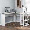 L-förmiger Schreibtisch 140 cm, Weiß, mit Ablagefach und Kabelführung, modernes Design, ideal für Home-Office und Büro Bild 3