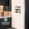 Gewürzregal zur Wandmontage, 3 Ebenen, zum Kleben oder Bohren, schwarz, inkl. Montagematerial Bild 2