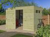 Alpholz Gerätehaus QB Gartenhaus aus Holz in Braun Holzhaus mit 28 mm Wandstärke Blockbohlenhaus mit Montagematerial Bild 2
