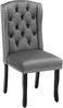 Esszimmerstuhl 2er Set 100cm×61cm×45cm in Grau aus Samt mit Massivholzbeinen Bild 4