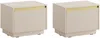 Vente-unique - POSINIA Bedside table Holz, Platte Beige - B 39 cm x H 42 cm x L 53,6 cm Bild 4