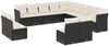 vidaXL 13-tlg. Garten-Sofagarnitur mit Kissen Schwarz Poly Rattan 3218486 Bild 2