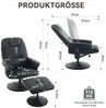 BBWL Massagesessel Massagesessel mit 5-Punkt-Massage, Sitzheizung und Liegefunktion (Kunstleder,mit 360° Drehung, Hocker & Fernbedienungstasche,einfache Montage in 30 Min) Bild 2