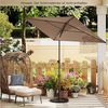 COSTWAY Sonnenschirm, LxB: 140x213 cm, Terrassenschirm mit Knopf-Neigung Bild 2