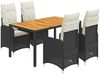 vidaXL 5-tlg. Garten-Bistro-Set mit Kissen Schwarz Poly Rattan 3276978 Bild 2
