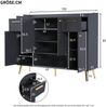Schuhschrank Schwarz Modern Mit 4 Türen Und 2 Schubladen 130cm Breit Aufbewahrungsschrank Mit Offenem Fach Hohe Beine Schuhregal Für Flur Eingangsbereich Schlafzimmer Maximierter Stauraum Für Schuhe Accessoires Kippsicherung Inklusive Hochwertige Spanp... Bild 3