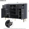Schuhschrank Schwarz Modern Mit 4 Türen Und 2 Schubladen 130cm Breit Aufbewahrungsschrank Mit Offenem Fach Hohe Beine Schuhregal Für Flur Eingangsbereich Schlafzimmer Maximierter Stauraum Für Schuhe Accessoires Kippsicherung Inklusive Hochwertige Spanp... Bild 3