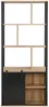 Vente-unique - YALENA Bookcase Holz, PlatteMetallHolz, Platte SchwarzBeige - B 35 cm x H 180 cm x L 80 cm Bild 2