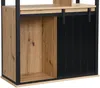 Vente-unique - YALENA Bookcase Holz, PlatteMetallHolz, Platte SchwarzBeige - B 35 cm x H 180 cm x L 80 cm Bild 5