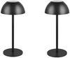 2er SET Akku LED Tischlampen kabellos für Innen & Außen, Schwarz - 30cm klein Bild 2