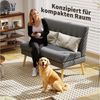 HOMCOM 2-Sitzer mit Massivholzbeine, Leinenoptik, Couch 1 Teile, für Wohnzimmer, Schlafzimmer, Dunkelgrau Bild 3