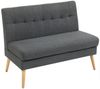 HOMCOM 2-Sitzer mit Massivholzbeine, Leinenoptik, Couch 1 Teile, für Wohnzimmer, Schlafzimmer, Dunkelgrau Bild 4