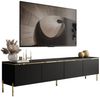 Lookway TV-Schrank CELINE Schwarz Matt auf goldenen Füßen mit LED-Beleuchtung Breite: 200 cm Bild 2