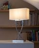 'Yasuni' Tischlampe Silber Metallfuß Stoffschirm Weiß langes Kabel mit Schalter Modern Minimalistisch Bild 3