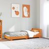 Doppelbett, Betten für Erwachsene, Massivholzbett ohne Matratze Wachsbraun 100x200 Kiefernholz de3625 Bild 2