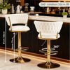 YVMOOEC Barhocker Barhocker höhenverstellbar mit Samtbezug und Rückenlehne (Set, 2 St, Ideal als Barstuhl für Küche, Bar und Caf), 360° drehbar mit Armlehnen, Fußstütze und ergonomischem Design Bild 2