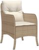 vidaXL 5-tlg. Garten-Essgruppe mit Kissen Beige Poly Rattan 3211972 Bild 3