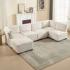 Modulares 6-Sitzer Sofa B 308 x T 154 x H 81,99 cm aus Cord, als U-, L-Form oder Schlafsofa Bild 2