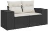 vidaXL 6-tlg. Garten-Sofagarnitur mit Kissen Schwarz Poly Rattan 3326777 Bild 4