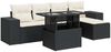 vidaXL 6-tlg. Garten-Sofagarnitur mit Kissen Schwarz Poly Rattan 3326777 Bild 2