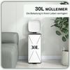 HOMCOM Mülleimer 30L, mit Deckel, Fußpedal, Inneneimer, für Wohnzimmer, Büro, Metall, 28 x 35 x 63,5 cm Bild 4
