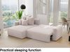 MEBLINI Schlafcouch mit Bettkasten - 260x160x78cm - Creme Cordstoff - BALI - Kleines Ecksofa mit Schlaffunktion - Sofa mit Relaxfunktion und Kissen - Kleine Couch L-Form - Eckcouch Bild 5