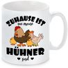 Herzbotschaft Tasse Kaffeebecher mit Motiv Zuhause ist wo meine Hühner sind, Keramik, Kaffeetasse spülmaschinenfest und mikrowellengeeignet Bild 2