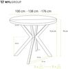 WFL GROUP Esstisch Ross ausziehbar rund industrial mit schwarzen Metallbeinen (MADE IN EU, erhältlich in 3 Größen – 90/100/120 cm ausziehbar auf 170/180/200 cm), platzsparender Tisch in Holzoptik für Küche, Esszimmer oder Wohnzimmer Bild 3