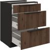 Küchen Unterschrank 60 cm Küche MONZA Okapi Nußbaum Soft-Close Küchenzeile Bild 2