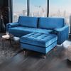 Modernes 3er Sofa 220cm COMFORT blau Samt Federkern Design Elegant Bild 5
