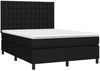 vidaXL Boxspringbett mit Matratze & LED Schwarz 140x200 cm Stoff 3135199 Bild 3
