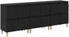 vidaXL Sideboards 3 pcs Schwarz Eichen-Optik 60 x 35 x 70 cm 3415591 Bild 2