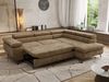 MKS Möbel 'Pablo L-Form' Ecksofa mit Schlaffunktion, verstellbare Kopfstützen, Braun, Schenille glatt, ohne Topper, Rechts Bild 4