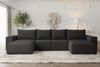 Wohnlandschaft U-Form Sofa ESTELLE in Stoff Poso Schwarz Bild 2