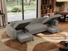 U-förmige Ecksofa, XXL Universalecke mit losen Kissen zum Wohnzimmer, Bettkästen und Schlaffunktion, schwarze Metallbeine - AXEL U - Hellgrau Boucle Bild 5