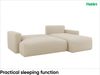MEBLINI Schlafcouch mit Bettkasten – LUMIERE – 271x195x96cm – Rechts – Beige Samt - Ecksofa mit Schlaffunktion - Sofa mit Relaxfunktion und Kissen - Couch L-Form – Eckcouch Bild 4