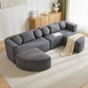 Schlafsofa 292 x 165 x 68 cm Schwarz, Chenille, modular mit Schlaffunktion und wolkiger Polsterung Bild 2