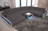 XXL Stoff Wohnlandschaft Concept - Strukturstoff - grau-weiß - Links Bild 2