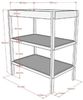 58 aufm Kessel Wickelkommode Wickelregal Keira mit 2 Fächern und Wickelfläche Buche massiv nussbaum, 2-in-1 Wickeltisch und Regal Bild 3