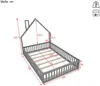 Hausbett mit Lattenrost und Rausfallschutz, 140x200 cm, Kinderbett, Jugendbett, Kiefer Bild 4