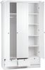 Kleiderschrank Weiß Garderobe Schrank Garderobenschrank Schlafzimmerschrank Drehtürenschrank Bild 3