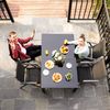 SONGMICS Gartenstuhl-Set 4-tlg., klappbar mit 8-fach verstellbarer Rückenlehne, Aluminiumgestell schwarz, bis 150 kg belastbar Bild 2
