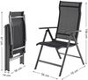 SONGMICS Gartenstuhl-Set 4-tlg., klappbar mit 8-fach verstellbarer Rückenlehne, Aluminiumgestell schwarz, bis 150 kg belastbar Bild 5