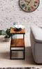 Beistelltisch AKOLA S-Form Massiv-Holz Sheesham / Metall 45 x 60 x 30 cm, Design Wohnzimmertisch Landhaus-Stil, Anstelltisch Ablagetisch eckig Bild 5