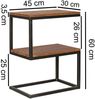 Beistelltisch AKOLA S-Form Massiv-Holz Sheesham / Metall 45 x 60 x 30 cm, Design Wohnzimmertisch Landhaus-Stil, Anstelltisch Ablagetisch eckig Bild 4