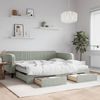 vidaXL Tagesbett Ausziehbar mit Schubladen Hellgrau 100x200 cm Samt 3197142 Bild 1